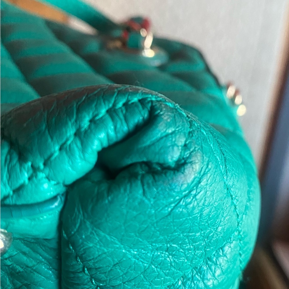 Kate Spade Fun Green Small Georgina Gold Coast satchel crossbody leather quilted - Picture 13 of 16